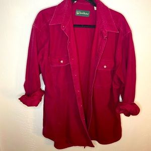 Men’s 100% Cotton Red Button Down